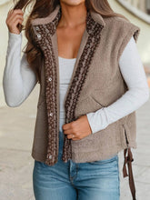 Load image into Gallery viewer, Side Bows Sherpa Fleece Collar Shift Vest
