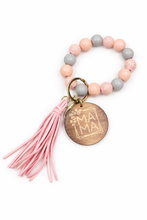 Load image into Gallery viewer, Mama Beaded Keychain Bracelet with Tassel
