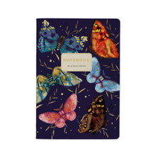 Load image into Gallery viewer, A5 Notebook - Butterflies on Blue
