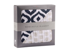 Load image into Gallery viewer, Morrocan Blue And Flower Child Cotton Muslin Newcastle Blanket
