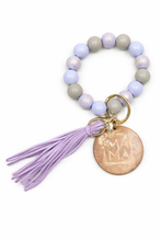 Load image into Gallery viewer, Mama Beaded Keychain Bracelet with Tassel

