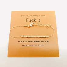 Load image into Gallery viewer, Handmade Golden Morse Code Bracelets
